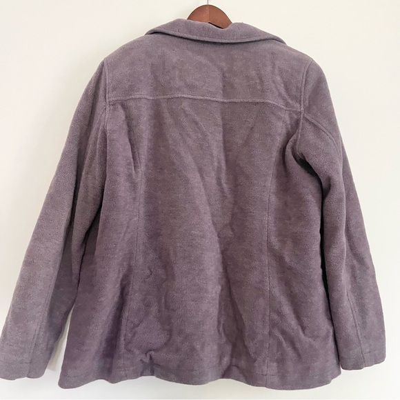 L.L. Bean Women’s Jacket Wool Blend Purple Winter Coat w Front Pockets Large - Picture 6 of 8